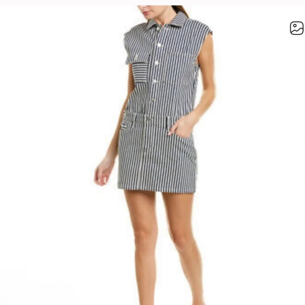 Current Elliott Striped Jumpsuit Dress Sleeveless 0 - Picture 5 of 8